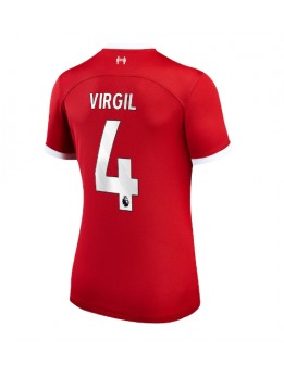 Ženski Nogometna dresi replika Liverpool Virgil van Dijk #4 Domači 2023-24 Kratek rokav